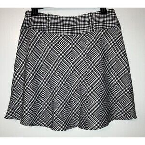 VTG Dressbarn Tartan Wht/Blk Plaid Mini Skirt SZ 6 Academia Retro Y2K Punk Rare